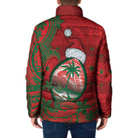 Guam Christmas Padded Jacket Chamorro Seal Hat Santa Tribal Waves - Polynesian Pride