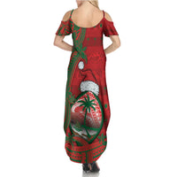 Guam Christmas Summer Maxi Dress Chamorro Seal Hat Santa Tribal Waves - Polynesian Pride