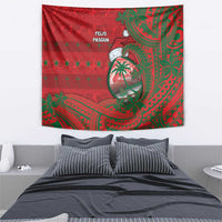 Guam Christmas Tapestry Chamorro Seal Hat Santa Tribal Waves - Polynesian Pride