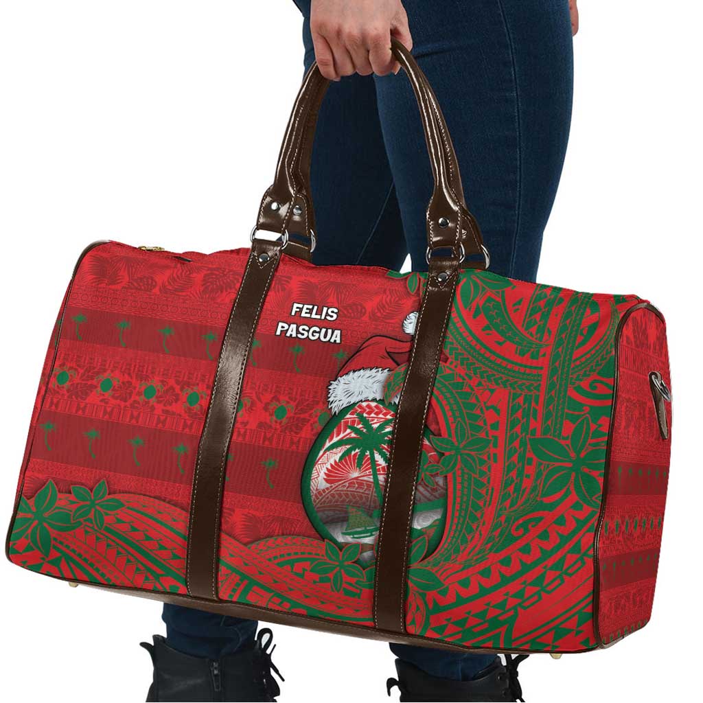 Guam Christmas Travel Bag Chamorro Seal Hat Santa Tribal Waves - Polynesian Pride