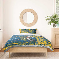 Nauru Christmas Bedding Set Frigatebird Bird Santa Tribal Waves - Polynesian Pride