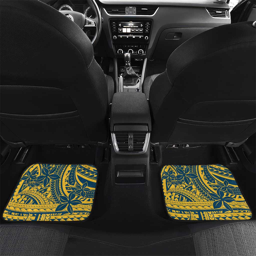 Nauru Christmas Car Mats Frigatebird Bird Santa Tribal Waves - Polynesian Pride