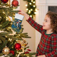 Nauru Christmas Stocking Frigatebird Bird Santa Tribal Waves - Polynesian Pride