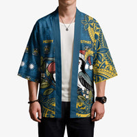 Nauru Christmas Kimono Frigatebird Bird Santa Tribal Waves - Polynesian Pride