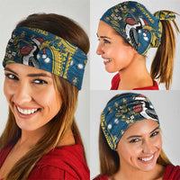 Nauru Christmas Neck Gaiter Frigatebird Bird Santa Tribal Waves - Polynesian Pride