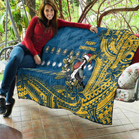 Nauru Christmas Quilt Frigatebird Bird Santa Tribal Waves - Polynesian Pride