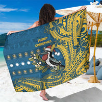 Nauru Christmas Sarong Frigatebird Bird Santa Tribal Waves - Polynesian Pride