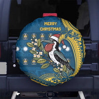 Nauru Christmas Spare Tire Cover Frigatebird Bird Santa Tribal Waves - Polynesian Pride