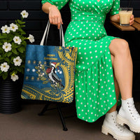 Nauru Christmas Tote Bag Frigatebird Bird Santa Tribal Waves DT05 - Polynesian Pride