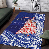 Northern Mariana Islands Christmas Area Rug Seashell Xmas Tree Tribal Waves - Polynesian Pride