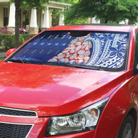 Northern Mariana Islands Christmas Auto Sun Shade Seashell Xmas Tree Tribal Waves DT05 - Polynesian Pride