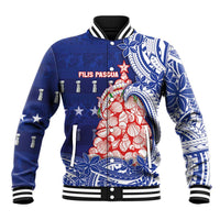 Northern Mariana Islands Christmas Baseball Jacket Seashell Xmas Tree Tribal Waves DT05 Unisex Navy - Polynesian Pride