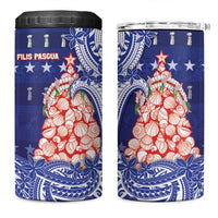 Northern Mariana Islands Christmas 4 in 1 Can Cooler Tumbler Seashell Xmas Tree Tribal Waves DT05 One Size: 16 oz Navy - Polynesian Pride