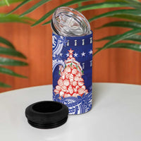 Northern Mariana Islands Christmas 4 in 1 Can Cooler Tumbler Seashell Xmas Tree Tribal Waves DT05 - Polynesian Pride