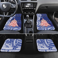 Northern Mariana Islands Christmas Car Mats Seashell Xmas Tree Tribal Waves - Polynesian Pride