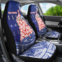 Northern Mariana Islands Christmas Car Seat Cover Seashell Xmas Tree Tribal Waves - Polynesian Pride