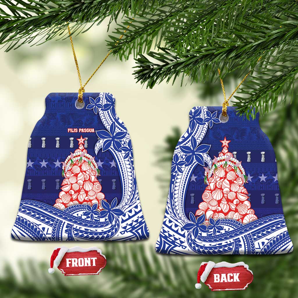 Northern Mariana Islands Christmas Ceramic Ornament Seashell Xmas Tree Tribal Waves - Polynesian Pride