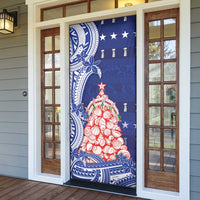 Northern Mariana Islands Christmas Door Cover Seashell Xmas Tree Tribal Waves DT05 - Polynesian Pride