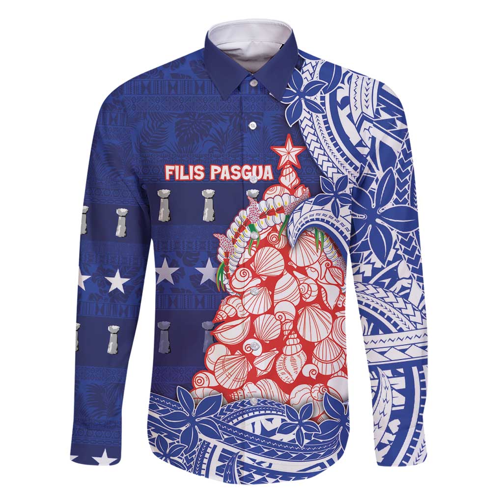 Northern Mariana Islands Christmas Family Matching Mermaid Dress and Hawaiian Shirt Seashell Xmas Tree Tribal Waves - Polynesian Pride