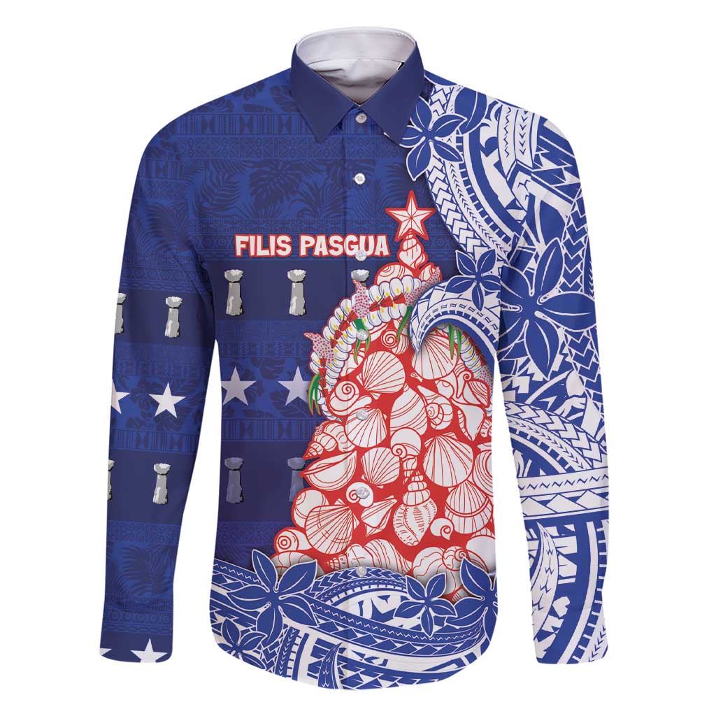 Northern Mariana Islands Christmas Family Matching Short Sleeve Bodycon Dress and Hawaiian Shirt Seashell Xmas Tree Tribal Waves - Polynesian Pride