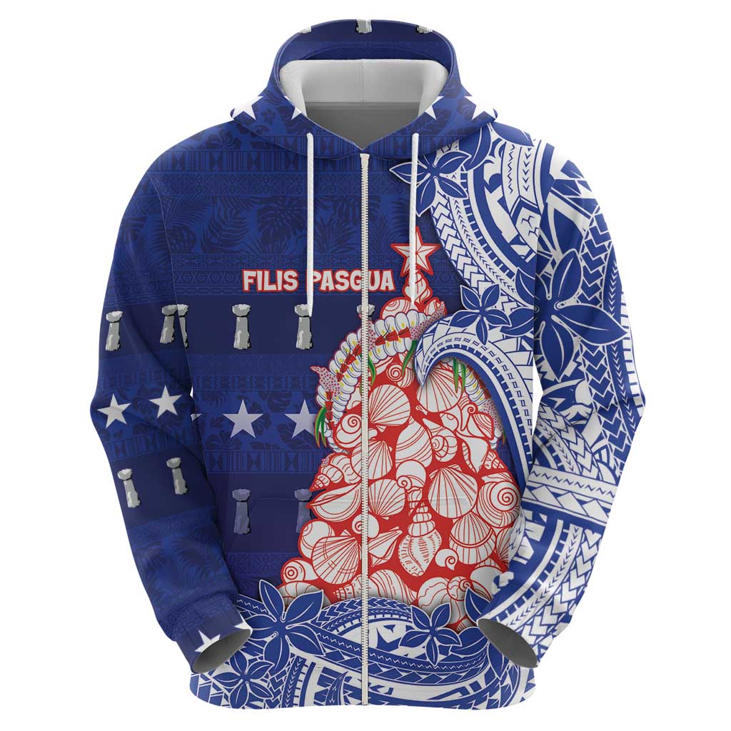 Northern Mariana Islands Christmas Hoodie Seashell Xmas Tree Tribal Waves - Polynesian Pride