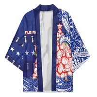 Northern Mariana Islands Christmas Kimono Seashell Xmas Tree Tribal Waves DT05 Unisex Navy - Polynesian Pride