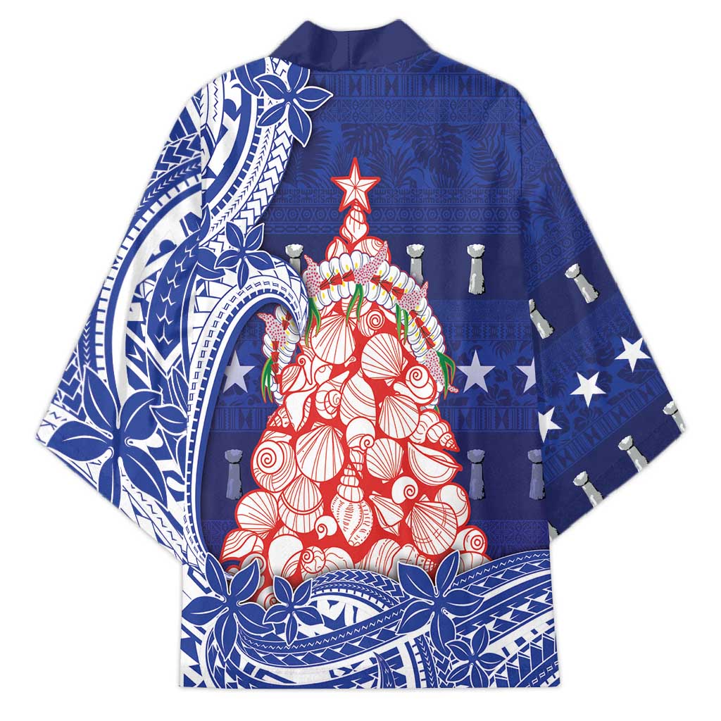 Northern Mariana Islands Christmas Kimono Seashell Xmas Tree Tribal Waves DT05 - Polynesian Pride