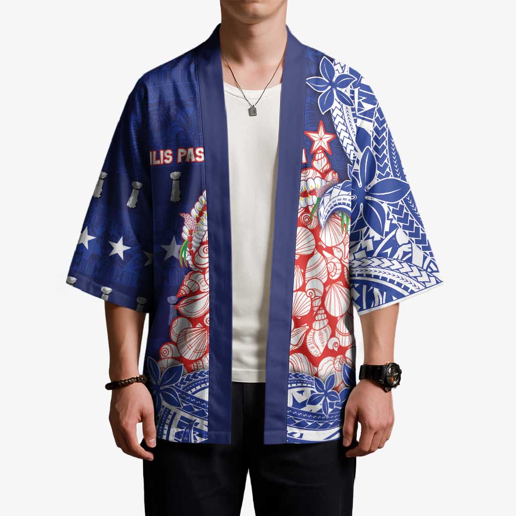Northern Mariana Islands Christmas Kimono Seashell Xmas Tree Tribal Waves DT05 - Polynesian Pride