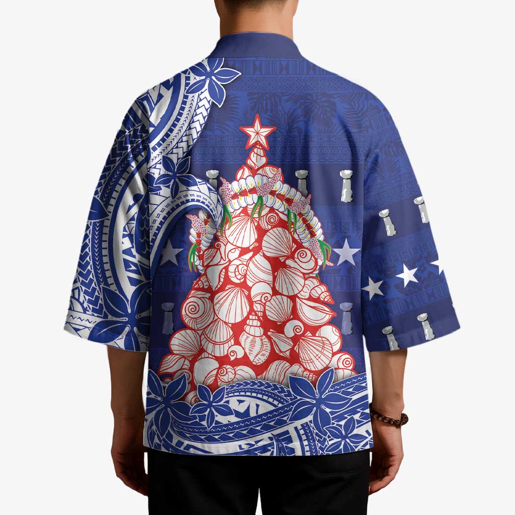 Northern Mariana Islands Christmas Kimono Seashell Xmas Tree Tribal Waves DT05 - Polynesian Pride