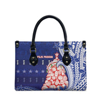 Northern Mariana Islands Christmas Leather Bag Seashell Xmas Tree Tribal Waves DT05 - Polynesian Pride