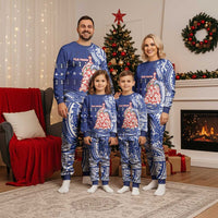 Northern Mariana Islands Christmas Pajama Set Seashell Xmas Tree Tribal Waves - Polynesian Pride