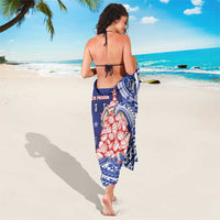 Northern Mariana Islands Christmas Sarong Seashell Xmas Tree Tribal Waves - Polynesian Pride
