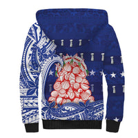 Northern Mariana Islands Christmas Sherpa Hoodie Seashell Xmas Tree Tribal Waves - Polynesian Pride