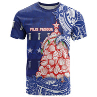 Northern Mariana Islands Christmas T Shirt Seashell Xmas Tree Tribal Waves - Polynesian Pride