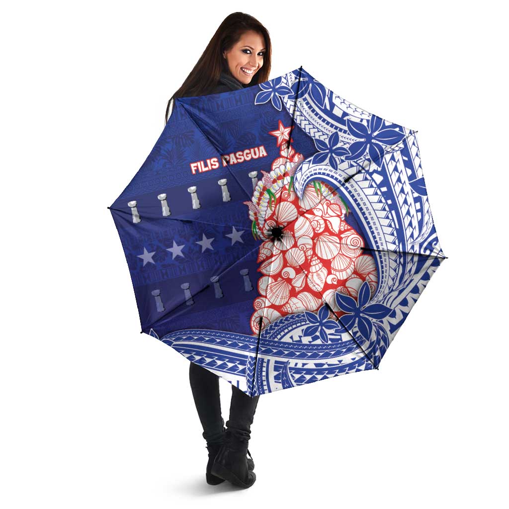Northern Mariana Islands Christmas Umbrella Seashell Xmas Tree Tribal Waves DT05 - Polynesian Pride