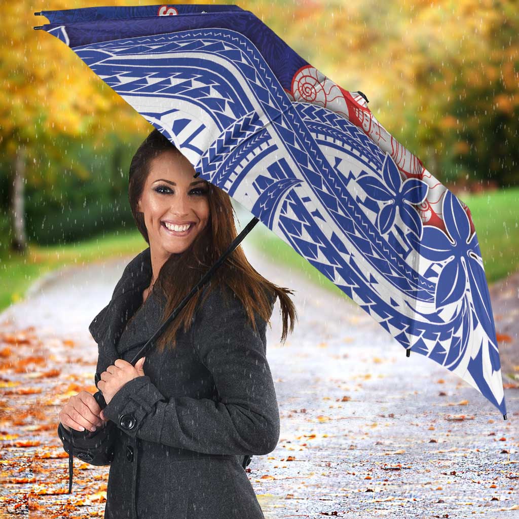 Northern Mariana Islands Christmas Umbrella Seashell Xmas Tree Tribal Waves DT05 - Polynesian Pride