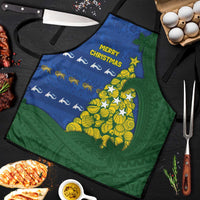 Solomon Islands Christmas Apron Seashell Xmas Tree Tribal Waves - Polynesian Pride