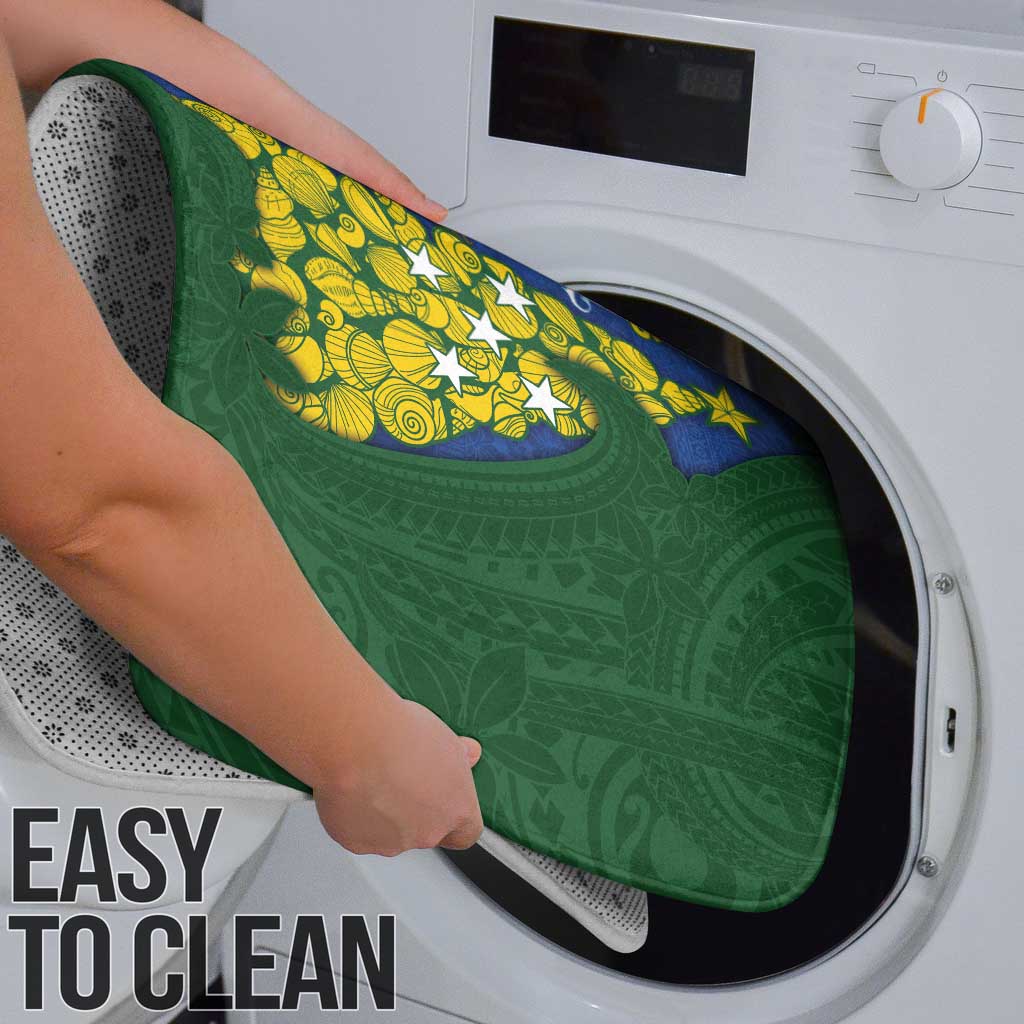 Solomon Islands Christmas Bathroom Set Seashell Xmas Tree Tribal Waves - Polynesian Pride