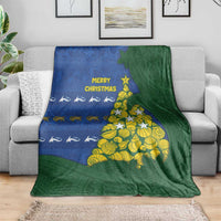 Solomon Islands Christmas Blanket Seashell Xmas Tree Tribal Waves - Polynesian Pride