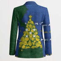 Solomon Islands Christmas Blazer Seashell Xmas Tree Tribal Waves - Polynesian Pride