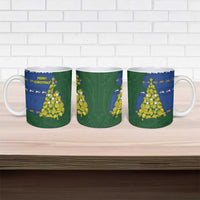Solomon Islands Christmas Ceramic Mug Seashell Xmas Tree Tribal Waves - Polynesian Pride