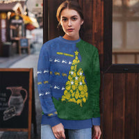 Solomon Islands Christmas Ugly Christmas Sweater Seashell Xmas Tree Tribal Waves - Polynesian Pride