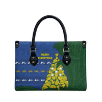Solomon Islands Christmas Leather Bag Seashell Xmas Tree Tribal Waves - Polynesian Pride