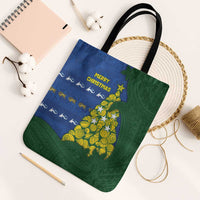 Solomon Islands Christmas Tote Bag Seashell Xmas Tree Tribal Waves DT05 Black Strap One Size Navy - Polynesian Pride