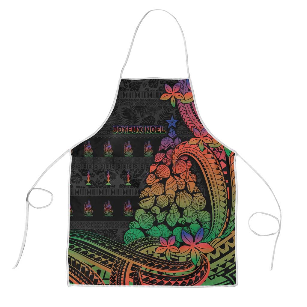 New Caledonia Christmas Apron Seashell Xmas Tree Tribal Waves - Polynesian Pride