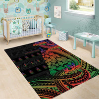 New Caledonia Christmas Area Rug Seashell Xmas Tree Tribal Waves - Polynesian Pride