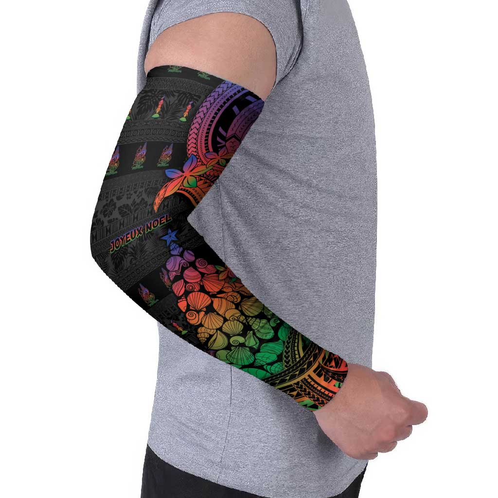 New Caledonia Christmas Arm Sleeves Seashell Xmas Tree Tribal Waves - Polynesian Pride