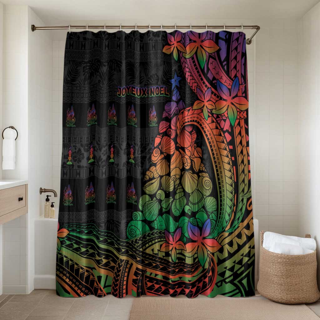 New Caledonia Christmas Bathroom Set Seashell Xmas Tree Tribal Waves - Polynesian Pride