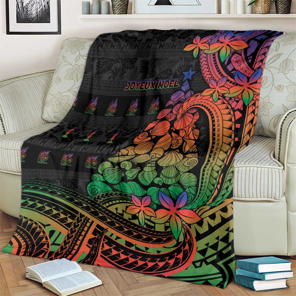 New Caledonia Christmas Blanket Seashell Xmas Tree Tribal Waves - Polynesian Pride