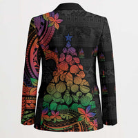 New Caledonia Christmas Blazer Seashell Xmas Tree Tribal Waves - Polynesian Pride
